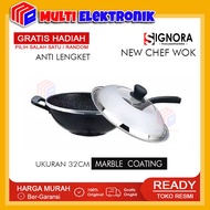 Signora New Chef Wok 32 cm - 32 cm Non-Stick Wok Pan Free Gift
