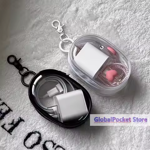 Transparent Data Cable Charger Storage Bag Cable Organizer Waterproof Travel Bag Organizer Mobile Ph