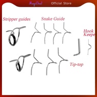 MagiDeal Fly Fishing Rod Guide Tip Repai Set DIY Eye Rings Different Size Stainless Steel Frames Fly