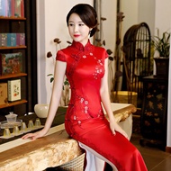 Cheongsam Dress Improved Cheongsam Improved Cheongsam Western [Source Factory] High-End Counter Cheongsam 2022 Chinese Style National Trendy Improved 30 to 50 Years Old Cheongsam XQES