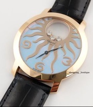 （全新售價約40萬）［二手正品] Chopard蕭邦 快樂鑽 18k玫瑰金 40mm 貝母面 石英機芯 手錶腕錶