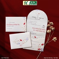 [KA-456] Light cream tone pocket wedding invitation, Rustic Floral style - Luxurious minimalist