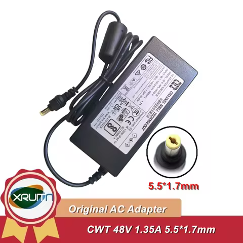 Genuine CWT 48V 1.35A 65W AC Adaptor KPL-065S-II For Hikvision Video Recorder NVR POE Power Supply C