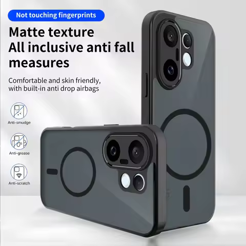 For Vivo X200 FE V2503 Case for Magsafe Shockproof Silicone Bumper Clear Airbag Back Cover Hard Matt