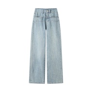 Quần Jeans Ống Rộng Thêu Cổ Điển CIVICERA Quần Jeans Nữ Ôm Dáng Mùa Xuân Mùa Hè Quần Ống Rộng Ôm Dán