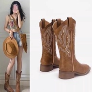 Retro Short Boots Women 2026 Xinjiang Travel Cowboy Knight Martin Boots Western Cowboy Boots Complex