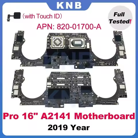 Original A2141 Motherboard with Touch ID For MacBook Pro Retina 16" A2141 Logic Board i7 i9 512GB 1T