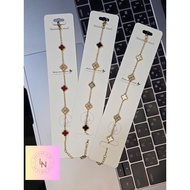 Mini 4-Leaf Clover Titanium Bracelet with High Quality Double-Sided Stone, Mini 4-Leaf Clover Bracel