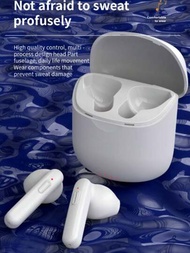 無線5.3耳塞防水耳機降噪ipx4防水耳機長時間電池耳機,帶有無線充電盒,可用於iphone Android手機