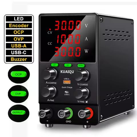 KUAIQU Factory SPS3010S 30V 10A Battery Charger Adjustable Lab Bench DC Regulator Power Supply OCP O