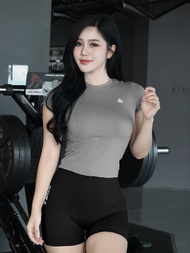 Áo croptop tập gym yoga nữ Fitme dáng ôm thể thao body tay ngắn chất liệu co giãn thoáng khí ACNB01