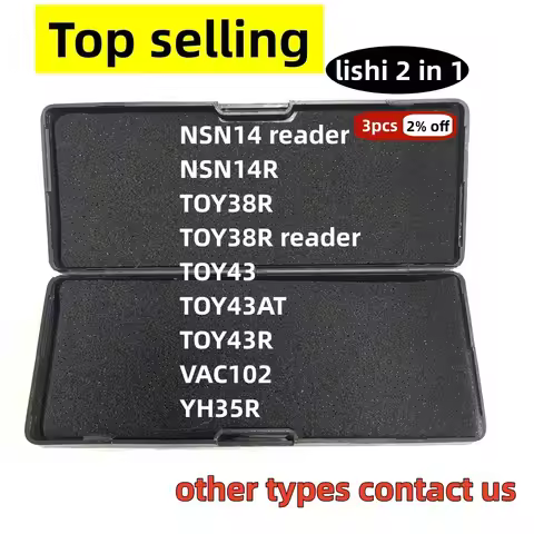 Top selling types lishi 2 in 1 NSN14 reader NSN14R TOY38R TOY38Rreader TOY43 TOY43AT TOY43R VAC102 Y