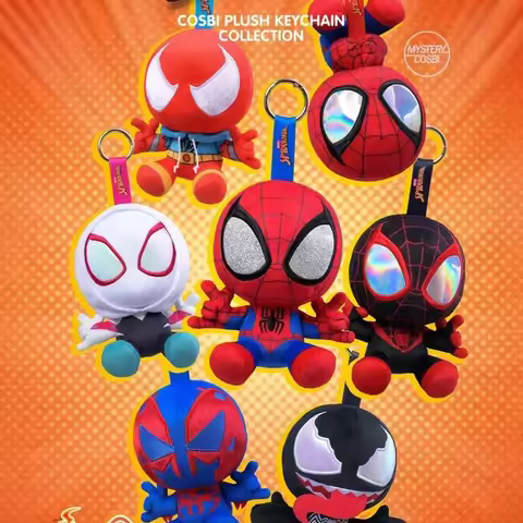 Hot Toys Cosbi Spider-Man Blind Box Keychain - Ghost-Spider Gwen Scarlet Spider Venom Cute Superhero