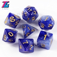 T TG Galaxy Nebula Universe Series Multi-Faced Kidney Board Game Game Running Team DND 7 Pieces Set 