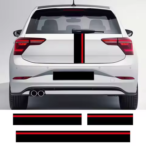 Car Hood Bonnet Roof Trunk Stickers For VW Volkswagen Polo 6R 6C 9N2 9J GTI PVC Racing Style Vinyl D