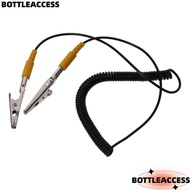 BOTTLEACCESS Coiled Cord, 180cm / 71" PU,Metal Anti-Static ESD Grounding Cable, Black Male-to-Female