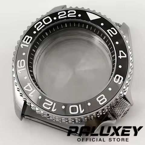 42MM NH35 007 Case With Black Ring Watch Case Sloping Bezel For NH34 NH35 NH36 NH38 NH70 Movement 28