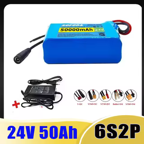 24V 6s2p 50Ah Lithium Battery Pack NEW - Rechargeable Li Ion with BMS protection board lithium-ion b