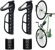 Wallmaster Bike Rack for Garage with Tire Tray,Wall Mount Bicycles 2-Pack Storage System Vertical Bike Hook for Indoor, Black, (US-28564N-2WM)