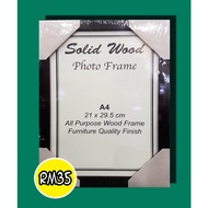 🔥FRAME A4 SOLID WOOD 🔥(21cm x 29.7cm)Bingkai Gambar Saiz A4 |Kayu |Stand & Hook |Glass |A4 Photo Fra