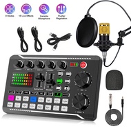 Belt DJ Dual Channel Sound Card BM-800Wireless Microphone F998Button RGB Live sound card equipment B