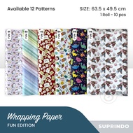 (10 sheets) KIDS MOTIF GIFT PAPER FUN/ (63.5 x 49.5 cm)