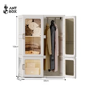 ANTBOX  ตู้เสื้อผ้า 6- 15 ช่อง ประตูใสโปร่งแสงมองเห็นด้านในได้ สไตล์โมเดิร์น เหมาะกับการแต่งห้องทุกส