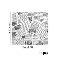 (Roy) 50/100Pcs Food Paper Sheets Deli Wax Paper Sheets for Hamburger Fries Food Basket Liners Old N