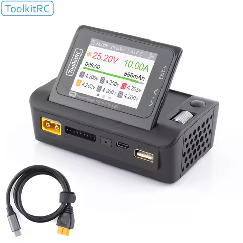 ToolkitRC M9 600W USB Fast Charing DC Smart Charger Adjustable Screen Angle with Audio Function For 