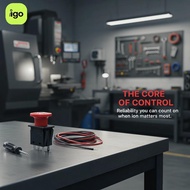 [IGO] Red PTO Push Switch Long Service Life Heat Resistant Shell 10A 14VDC Rating Fit for Most Lawn 