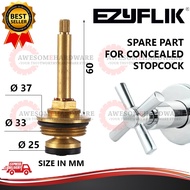 EZYFLIK 1" BSPT EXTRA BIG SIZE LONG BRASS SPINDLE REPLACEMENT VALVE FOR CONCEALED STOPCOCK SPARE PAR