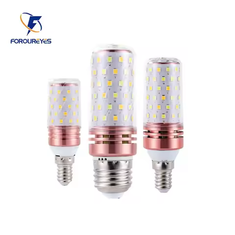 LED Corn Bulb E27 E14 No Flicker Double Color Temperature 8W 12W 16W AC85-265V Chandelier Candle LED
