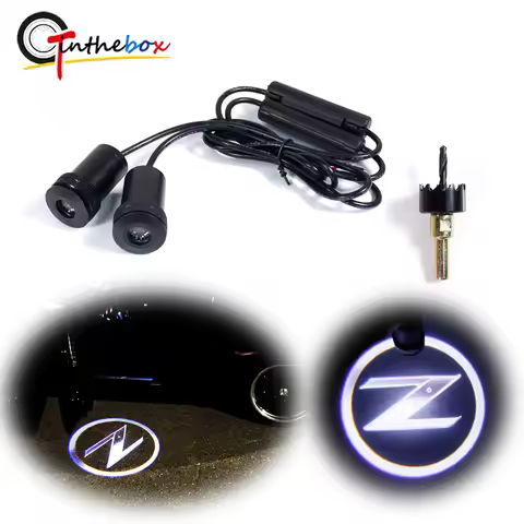 2pcs 3D Solid Ghost Shadow Projector Z Logo LED Laser Lights Door Step Light For Nissan Fairlady Z Z