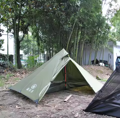 CZX-628 Trekking Pole Tent, 2 Person Ultralight pyramid Tent, 2 Person Tower Tent, No Trekking Pole,