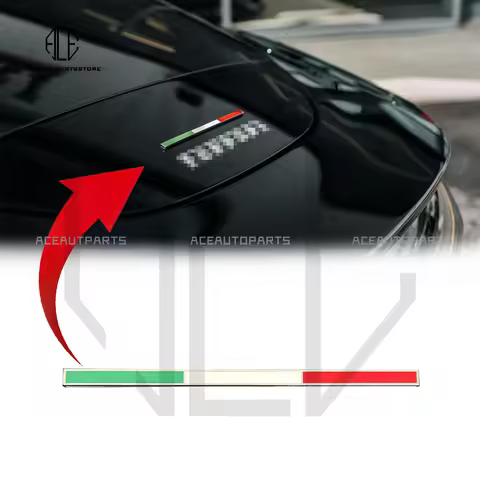 New For Ferrari Italian Flag Badge Emblem For Rear Hood Car Stickers Auto Accessories All Models F8
