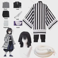 2025 Anime Demon Moordenaar Kimetsu No Yaiba Iguro Obanai Haori Kimono Cosplay Kostuum Pruik Witte S