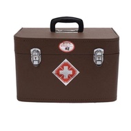 Leather Old-fashioned Medicine Box Country Doctor's Clinic Box Large Capacity Traditional Chinese Me