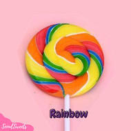ไซส์ใหญ่ Gaint Lollipop อมยิ้มยักษ์ ขนาด30-80กรัม (3นิ้ว) อมยิ้มสายรุ้ง อมยิ้มผลไม้ Rainbow Lollipop อมยิ้มขนาดใหญ่ ลูกกวาดยักษ์