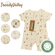 Trendyvalley Organic Cotton Short Sleeve Short Pant Baby Zip Romper