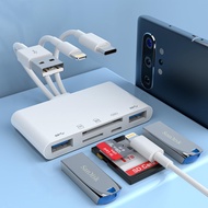 Multi 5-in-1 SD TF Memory Card Reader with SD/Micro SD/SDHC/SDXC/MMC【Apple MFi Certified】Lightning+T