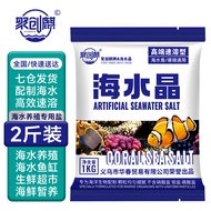 聚创麒海水晶海水缸海鲜市场水产养殖人工配制海水盐海鱼珊瑚水母专用盐 高端速溶海水晶【2斤】