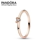 Pandora Rose Heart 14k rose gold-plated ring with clear cubic zirconia เครื่องประดับ แหวน แหวนโรสโกลด์ สีโรสโกลด์ แหวนสีโรสโกลด์ แหวนหัวใจ แหวนแพนดอร่า แพนดอร่า