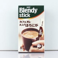 FITZELAR - 【少糖微苦/牛奶拿鐵】8條日本AGF Blendy少糖微苦咖啡 咖啡 速溶咖啡 即冲咖啡 少糖微苦 64g