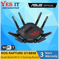 ASUS ROG Rapture GT-BE98 Quad-band WiFi 7 (802.11be) Gaming Router AiMesh support AURA RGB
