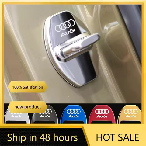 4 PCS/Set Fashion Stainless Steel Car Covers Door Lock Protecting Cover For audi a3 a4 a5 a6 a7 a8 Q