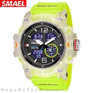 SMAEL New Outdoor Transparent Watch for Men: Cool Dual Display Waterproof Luminous Electronic Watch