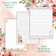[LL Flower 1.0] Loose Leaf Binder Contents A5 A6 20 holes | 20 Holes | 6 Holes | 6 Holes - Flower Vo