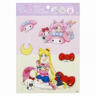 美少女戰士 X Sanrio 日版 文具 PVC 大貼紙 IPAD 手機 行李箱 裝飾 貼紙  Sticker Sailormoon Sailor Moon 2023 月野兔 豆釘兔 Hello Kitty My Melody (A款) (睡衣派對系列)