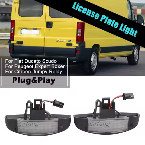 For Fiat Ducato Scudo Citroen Jumpy Peugeot Boxer 2PCS LED Number License Plate Lights Replace OE Nu