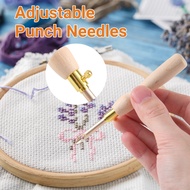 11Pcs Punch Needle Tool Kit Embroidery Stitching Punch Needle & Needle Threader Embroidery Poking To